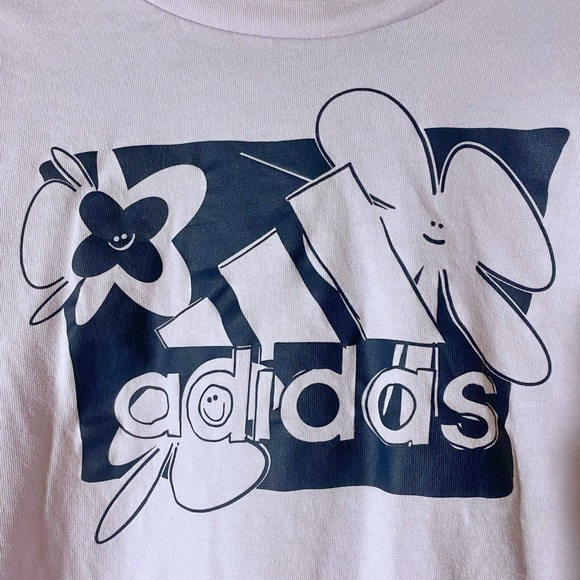 ADIDAS cropped light lavender colour t-shirt size L - Picture 2 of 7
